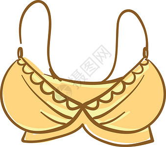 现代黄色胸罩矢量或颜色插图高清图片