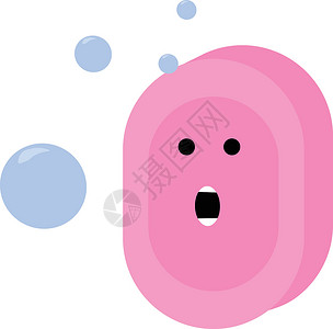 香皂令人惊讶的粉红色或彩色图案的表情符号设计图片