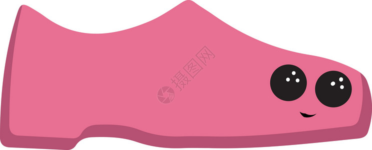 立刻滚表情微笑的粉色鞋子 矢量或颜色插图的食道设计图片