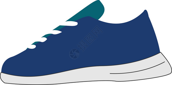 户外运动鞋首页蓝色靴子图像 - 运行鞋 矢量或颜色插图设计图片