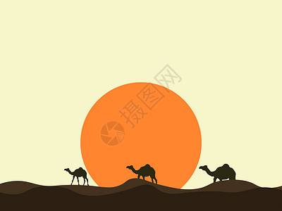沙漠中的骆驼旅行草图卡通片活动动物旅游阴影绘画哺乳动物姿势设计图片