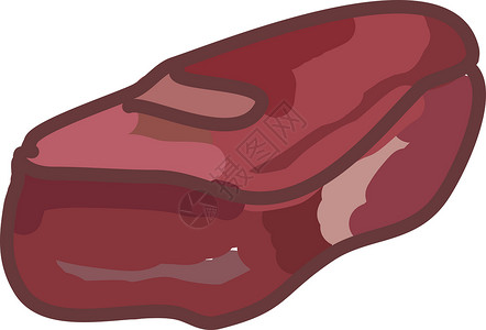 红肉甜橙白色背景上的熏肉食物牛肉羊肉小吃红肉火腿肋骨插图收藏设计图片