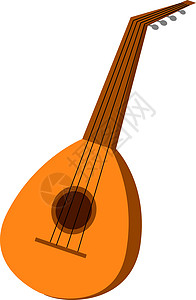 琵琶图标白色背景上的小琵琶设计图片