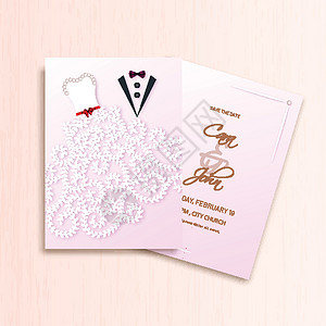 韩式主题婚礼创意婚礼邀请卡模板设计与新郎设计图片