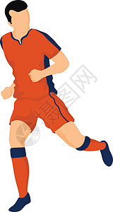 无鞋可及足球运动员在跑步姿势中的特征设计图片