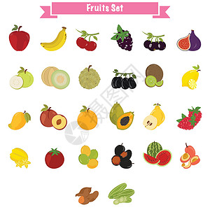 红肉番石榴大套不同的水果设计图片