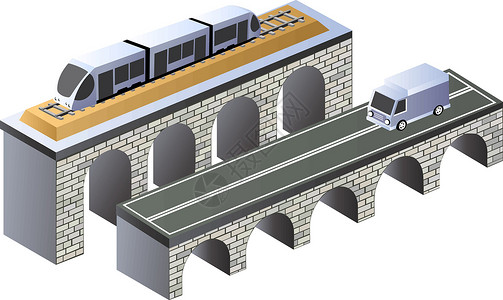 佛罗伦萨老桥桥运输火车城市等距历史场景交通灰色建筑护城河设计图片