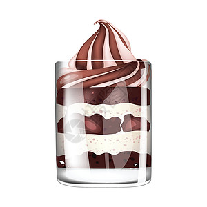 巧克力奶油巧克力美食甜点现实矢量它制作图案设计图片