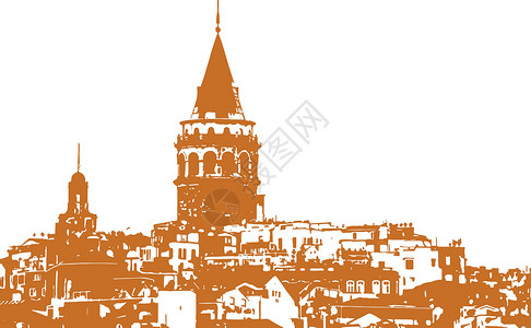 贝洛哈里桑塔加拉塔塔伊斯坦布的旅游标志建筑加拉塔石头旅行景观喇叭蓝色地标街道房子设计图片
