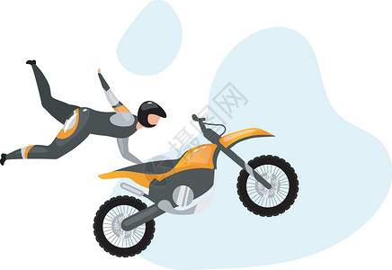 它制作图案的摩托车特技平面矢量设计图片