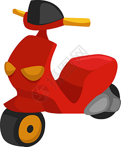 小型摩托车白色背景上的红色送货男人餐厅商业车辆菜单摩托车服务运输卡通片设计图片