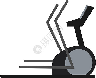 健身房设备白色背景上的椭圆机插图向量设计图片