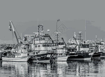 海港渔船伊斯坦布尔的城市景观和景观与船蓝色地标观光旅游海岸文化海景风景场景天空设计图片
