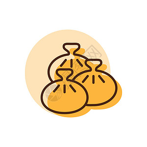 尖椒酿肉Khinkali 矢量图标 快餐标志饺子文化餐厅厨房螳螂美食小吃面粉牛肉菜单设计图片