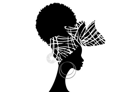 斑马纹素材肖像非洲女人为卷发戴头巾 头巾女士 部落斑马纹面料设计质感的非洲传统头巾头巾 在惠特上孤立的矢量女性印花民间情调美容院女孩头发文设计图片