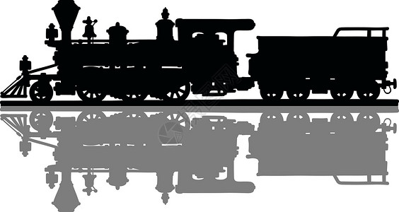 复古美国蒸汽机车火车荒野灰色车辆历史黑色铁路阴影设计图片