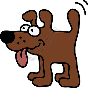 伸出舌头有趣的棕色做绘画宠物舌头朋友插图卡通片设计图片