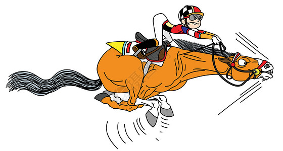 全速骑马的卡通骑师设计图片