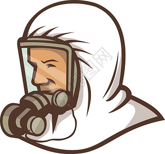 防尘口罩标识卫生工作者穿面罩马斯科特设计图片
