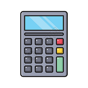 计算器填色图标会计核算学校展示插图商业网络互联网电子数学按钮金融设计图片