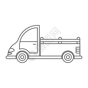 商用图标汽车或商用货车的矢量图标 简单设计 空绘画乘客货物染色卡车空白网站草图运输概念设计图片