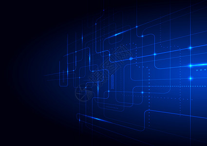 胡利照亮蓝线和利平线的抽象技术未来概念科学网络蓝色激光照明互联网电子黑色插图墙纸设计图片
