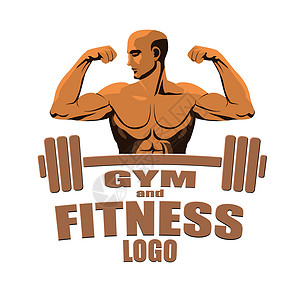 肌周健身健身标志模拟健美建筑机 显示白背景孤立的比塞普斯解剖学冠军肌肉运动员男人插图健身房胸部锻炼男性设计图片