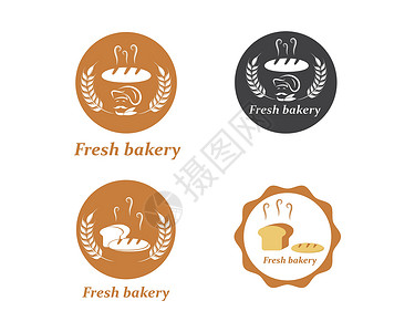 巧克力奶油面包面包店徽标矢量图派对早餐面团奶油木头甜点面粉小吃粮食蛋糕设计图片