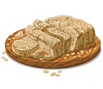 秦砖汉瓦碎块早餐小吃营养厨房美食甜点坚果插图白色种子设计图片