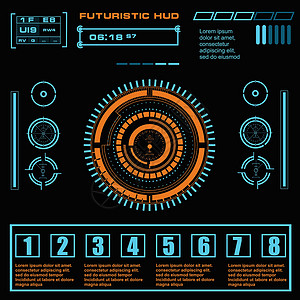 触摸板未来派虚拟图形触摸用户界面技术游戏高科技显示器雷达玻璃导航创新屏幕航海设计图片