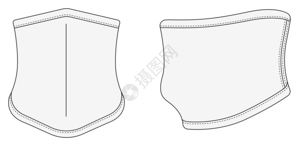 冬天纯棉口罩颈部绑腿保暖矢量模板插图白色设计图片
