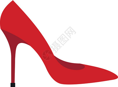 高跟鞋系列图标红色高跟鞋魅力女孩时装造型裙子女士街道脚跟社论衣服设计图片