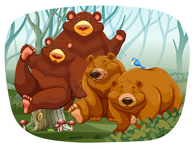 棕色的熊熊荒野毛皮哺乳动物动物绘画异国动物园捕食者野生动物猎人设计图片