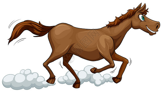 阿尼马斯一匹奔马现存哺乳荒野亚种绘画动物白色跑步马属奇蹄目设计图片