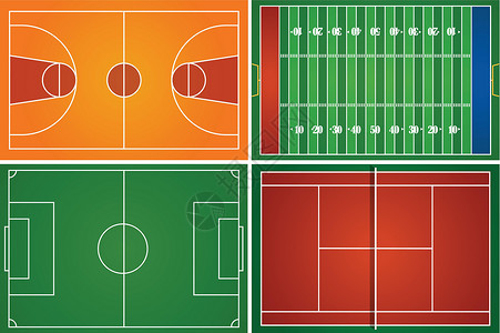 运动场和球场网球闲暇夹子绘画运动图表红土艺术足球框架设计图片