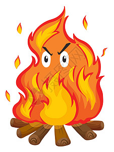 柴窑篝火与愤怒的脸设计图片