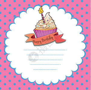 夹子手账边框带粉色纸杯蛋糕的边框设计边界蜡烛甜点卡通片蛋糕圆形绘画小吃夹子卡片设计图片