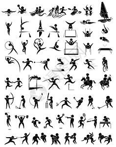 花样体操多种运动的图标设计设计图片
