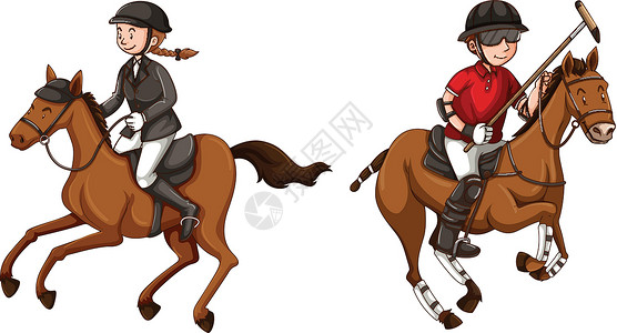 骑师做马术和波尔的运动员设计图片