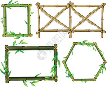 绿色和棕色的竹框图片