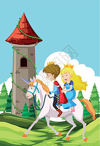 土楼王子骑马的王子和公主历史艺术皇家男性童话夹子故事收藏王国骑术设计图片