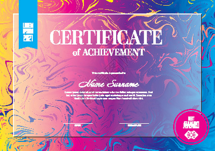 班级徽章现代证书模板layou海豹艺术打印框架蓝色班级条纹邮票优胜者文档设计图片