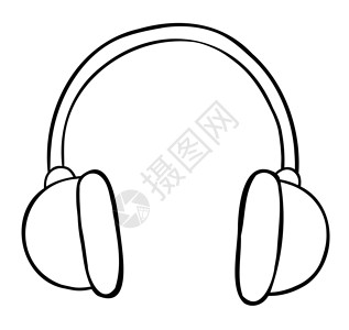 耳机矢量耳机的卡通矢量图解耳朵享受音乐艺术成人手绘打碟机快乐收音机男性设计图片