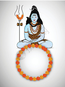 瓦拉印度教节日 Shivratr宗教海报假期文化邮票插图历史上帝网络庆典设计图片