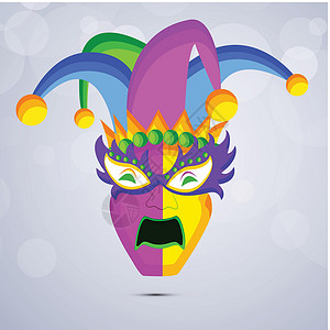 派对狂欢面具狂欢节嘉年华喜悦小丑派对节日插图假期按钮销售艺术卡通片设计图片