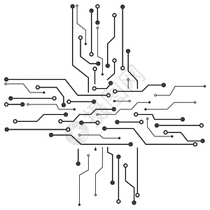 我嫉妒了电路板线 cpu 芯片图标插图 vecto控制器半导体芯片组内存工程木板技术电子产品硬件科学设计图片