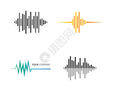 脉冲线声波矢量图标插图设计展示波形体积音乐俱乐部海浪墙纸频率立体声技术设计图片
