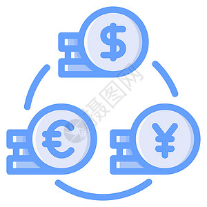 美元图标钱图标设计蓝色万科交换市场现金插图货币财富零售信用库存银行业设计图片