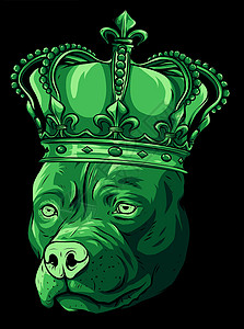 穿高跟鞋的狗黑色背景上的国王狗矢量图设计图片