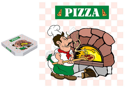 烤箱披萨比萨厨师和烤炉设计图片